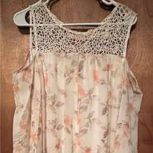 Floral Sleeveless Dress with Crochet Detail